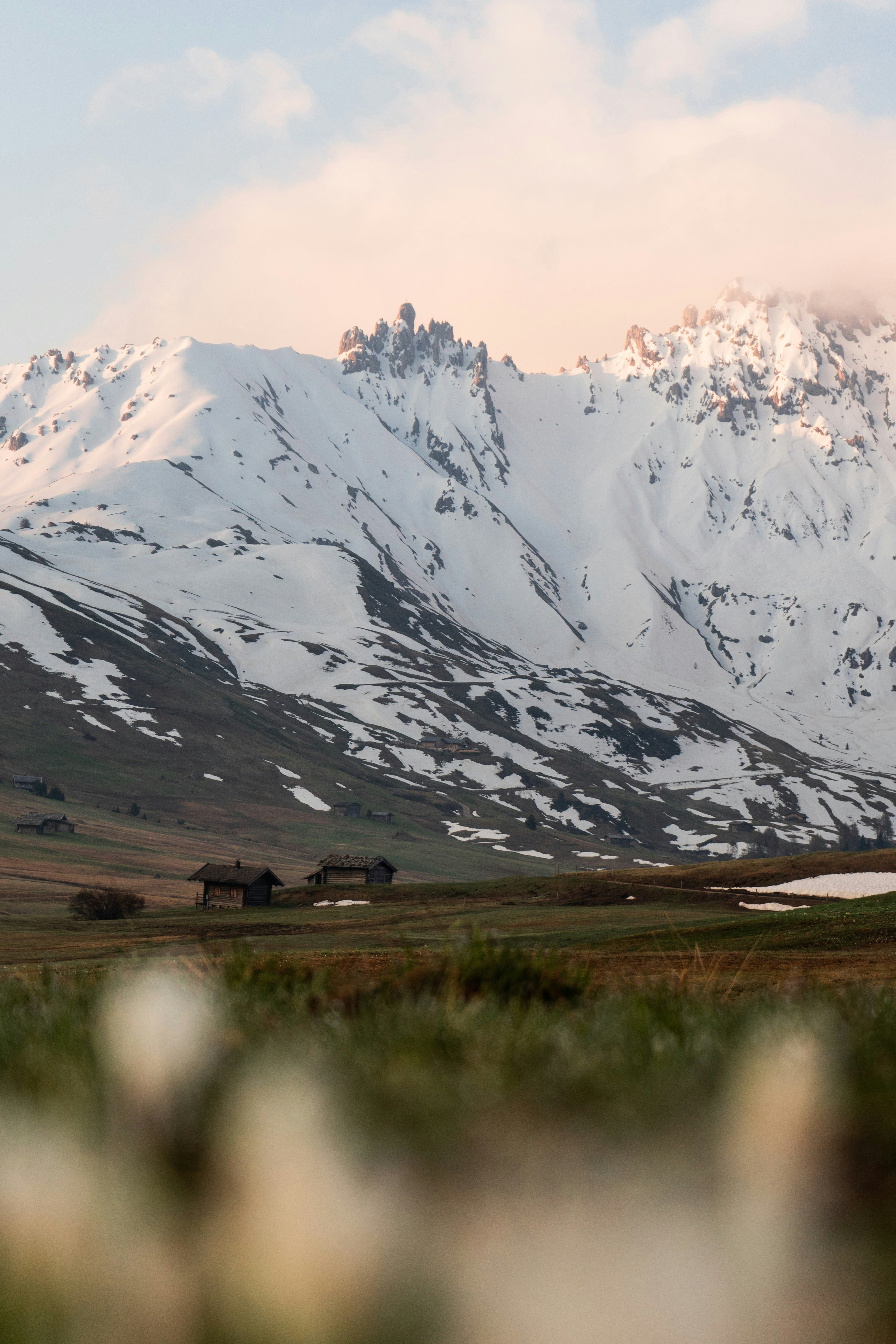 snow covered mountain during daytime